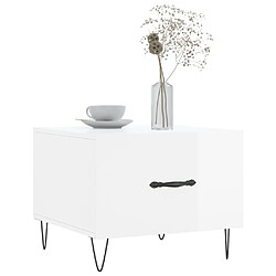 Avis Maison Chic Lot de 2 Tables basses,Table Console pour salon blanc brillant 50x50x40cm bois d'ingénierie -MN37375