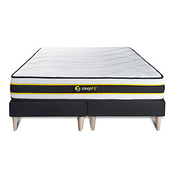 Sleepfit Ensemble double sommier + matelas FLEXY ressorts ensachés et mémoire de forme 160x200