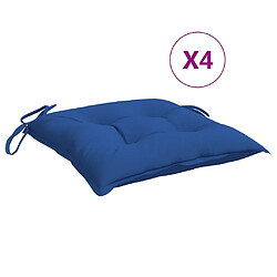 vidaXL Coussins de chaise lot de 4 bleu 40x40x7 cm tissu oxford