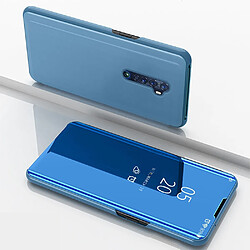 Wewoo Housse Coque Pour OPPO Reno2 / Reno2 F Étui à rabat horizontal en cuir plaqué miroir avec support bleu