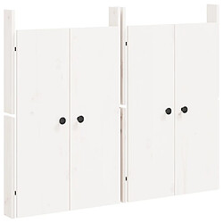 vidaXL Portes de cuisine d'extérieur 2 pcs blanc bois de pin massif