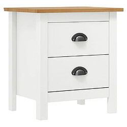 Maison Chic Table de chevet avec 2 tiroirs, Table de Nuit, Blanc 46x35x49,5 cm Bois de pin solide