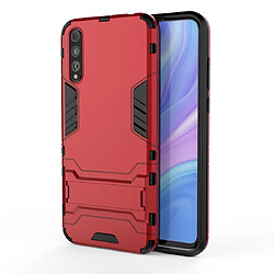 Wewoo Coque Pour Huawei Enjoy 10S Antichoc PC + TPU Housse de protection avec support invisible Rouge