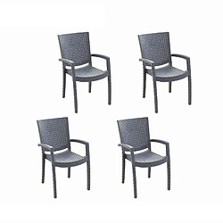 Ensemble de 4 Chaises de Jardin Chillvert Nápoles 51x54x84 cm Fabriquées en Rotin Synthétique de Haute Qualité Couleur Noire