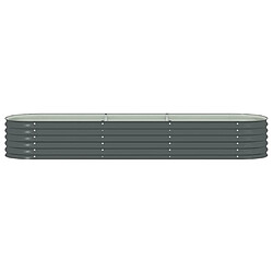 Avis vidaXL Lit surélevé de jardin 320x80x44 cm Acier galvanisé Gris