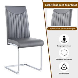 Acheter ComfortXL Set De 4 Chaises Freischwinger, Structure En Métal Chromé, Couleur Gris