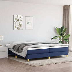 vidaXL Sommier à lattes de lit avec matelas Bleu 200x200 cm Tissu