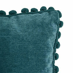 Coussin à Pompons Jao 40x40cm Bleu Canard