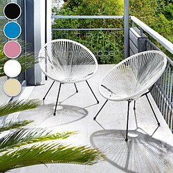 Tectake Lot de 2 chaises de jardin Santana - noir