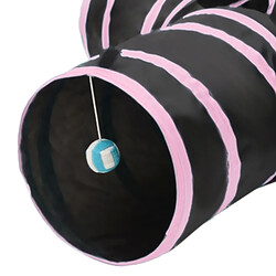 Wewoo Jouet pour Animaux rose Pliable 3 sorties exercice tunnel de chat avec une balle suspendue pas cher