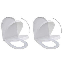 Helloshop26 Lot de deux sièges abattants WC avec couvercles plastique blanc 02_0002956