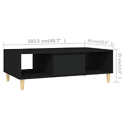 vidaXL Table basse noir 103,5x60x35 cm bois d'ingénierie pas cher