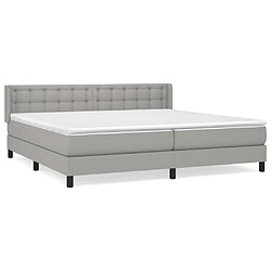 Maison Chic Lit Adulte - Lit simple Lit à sommier tapissier avec matelas moelleux - Meuble de Chambre - Gris clair 200x200cm Tissu -MN60405