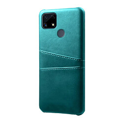 Coque en TPU + PU avec double porte-cartes vert pour votre Realme C25