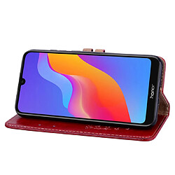 Acheter Wewoo Housse Coque Business Style Oil Wax Texture en cuir à rabat horizontal pour Huawei Honor 8A avec trou d'empreinte digitaleavec support et fentes cartes et portefeuille rouge