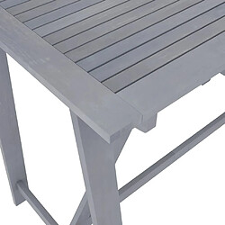 Avis vidaXL Table de bar de jardin Gris 140x70x104 cm Bois d'acacia massif