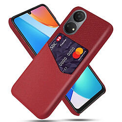 Coque en TPU + PU avec porte-cartes rouge pour votre Honor Play 30 Plus