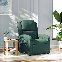 Maison Chic Fauteuil de massage inclinable,Fauteuil luxe de relaxation vert foncé velours -MN66857