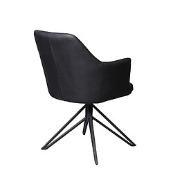 Acheter Inside 75 Lot de 2 chaise design CROSSWAY BLACK pivotant à 180° assise simili cuir noir