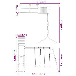 vidaXL Aire de jeux d'extérieur bois massif de douglas pas cher