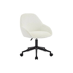 Avis Vente-Unique Chaise de bureau - Tissu bouclette - Blanc ivoire - Hauteur réglable - NAODY