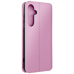 Avizar Étui pour Samsung Galaxy S24 Clapet Double Poche Fonction Support Rose Poudré