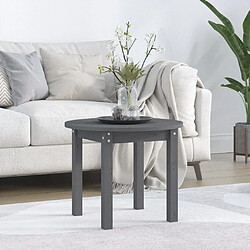 Maison Chic Table basse,Table Console Table d'appoint, Table pour salon Gris Ø 55x45 cm Bois massif de pin -MN52652