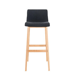 Decoshop26 Tabouret de bar x1 avec repose-pieds structure de 4 pieds en bois assise en tissu noir 10_0004975