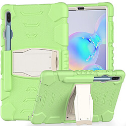 Coque en TPU + Silicone Résistant aux impacts souple avec béquille Vert matcha pour votre Samsung Galaxy Tab S6 SM-T860 (Wi-Fi)/SM-T865 (LTE)/SM-T867