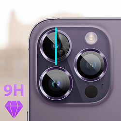 Avis Avizar Film Caméra iPhone 14 Pro et 14 Pro Max Dureté 9H Contour Métal Violet