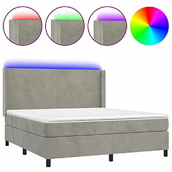 Sommier à lattes,Cadre à lattes de lit pour Adulte matelas et LED Gris clair 160x200 cm -MN92728