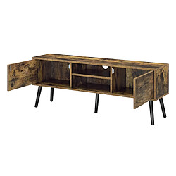 Meuble TV Eskilstuna 120 x 30 x 47 cm Bois Foncé Noir [en.casa]