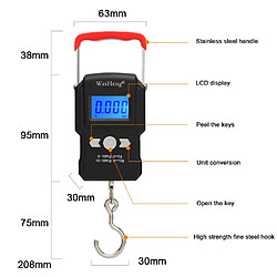 Universal Écran à cristaux liquides de 50 kg/10 g rétroéclairé Balance portable à crochet Double précision Voyage de pêche Mini Titre électronique | Balance de cuisine