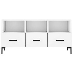 Acheter vidaXL Meuble TV blanc 102x36x50 cm bois d'ingénierie