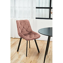 Avis AKORD 1 Pièce chaise matelassée de salle à manger en velours Rose