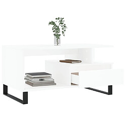 Avis vidaXL Table basse Blanc 90x49x45 cm Bois d'ingénierie