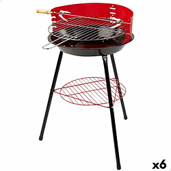 Barbecue Portable Aktive Bois Fer Ø 38 cm 37 x 61 x 45 cm (6 Unités) Rouge