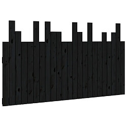 vidaXL Tête de lit murale Noir 146,5x3x80 cm Bois massif de pin