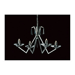 Lumière Chandelier sans abats jours Nice Nickel 4 ampoules 36cm