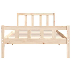 Maison Chic Lit adulte - Lit simple Cadre de lit,Structure du lit Contemporain bois massif 100x200 cm -MN74119 pas cher