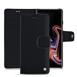 Housse cuir Samsung Galaxy Note9 - Rabat portefeuille - Noir élégant ( Noir / Black ) - NOREVE