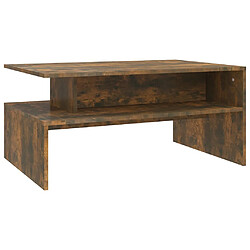 vidaXL Table basse Chêne fumé 90x60x42,5 cm Bois d'ingénierie