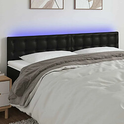 Maison Chic Tête de lit scandinave à LED,meuble de chambre Noir 160x5x78/88 cm Similicuir -MN32495