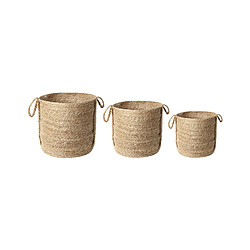 Beliani Lot de 3 paniers en jute naturel WADH