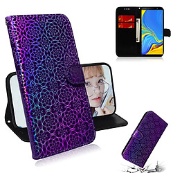 Wewoo Housse Coque Pour Galaxy A9 2018 couleur unie boucle magnétique coloré horizontale étui en cuir PU avec titulaire et fentes cartes et portefeuille et lanière violet