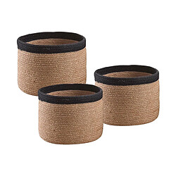 Aubry Gaspard Cache-pot rond en jute (Lot de 3) naturel.