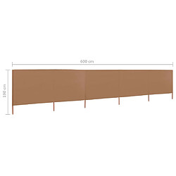 vidaXL Paravent 5 panneaux Tissu 600 x 160 cm Taupe pas cher