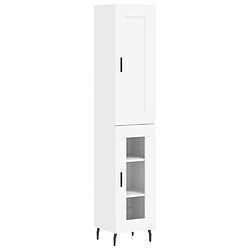 vidaXL Buffet haut Blanc 34,5x34x180 cm Bois d'ingénierie