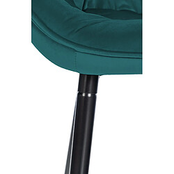 Acheter Decoshop26 Lot de 2 tabourets de bar chaises hautes assise effet capitonnée en velours vert foncé et métal noir 10_0004153