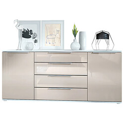 Mpc Buffet Blanc Et Gris Sable Laqué Hxp) : 166,5 X 72,5 X 35 Cm